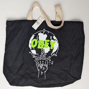 NWT Obey Smash It Up black green beach bag tote bookbag travel NEW World